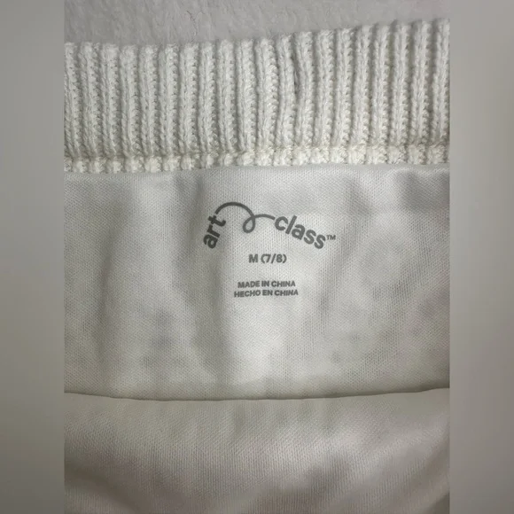 Art Class Sweater Knit Skirt Girls Size Medium 7/8 White Elastic Waist Lined - Picture 7 of 10